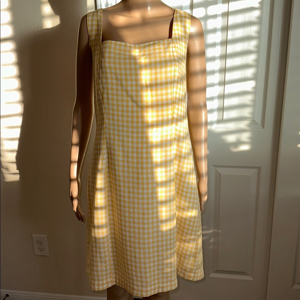 Old Navy Yellow and White Textured Dress.